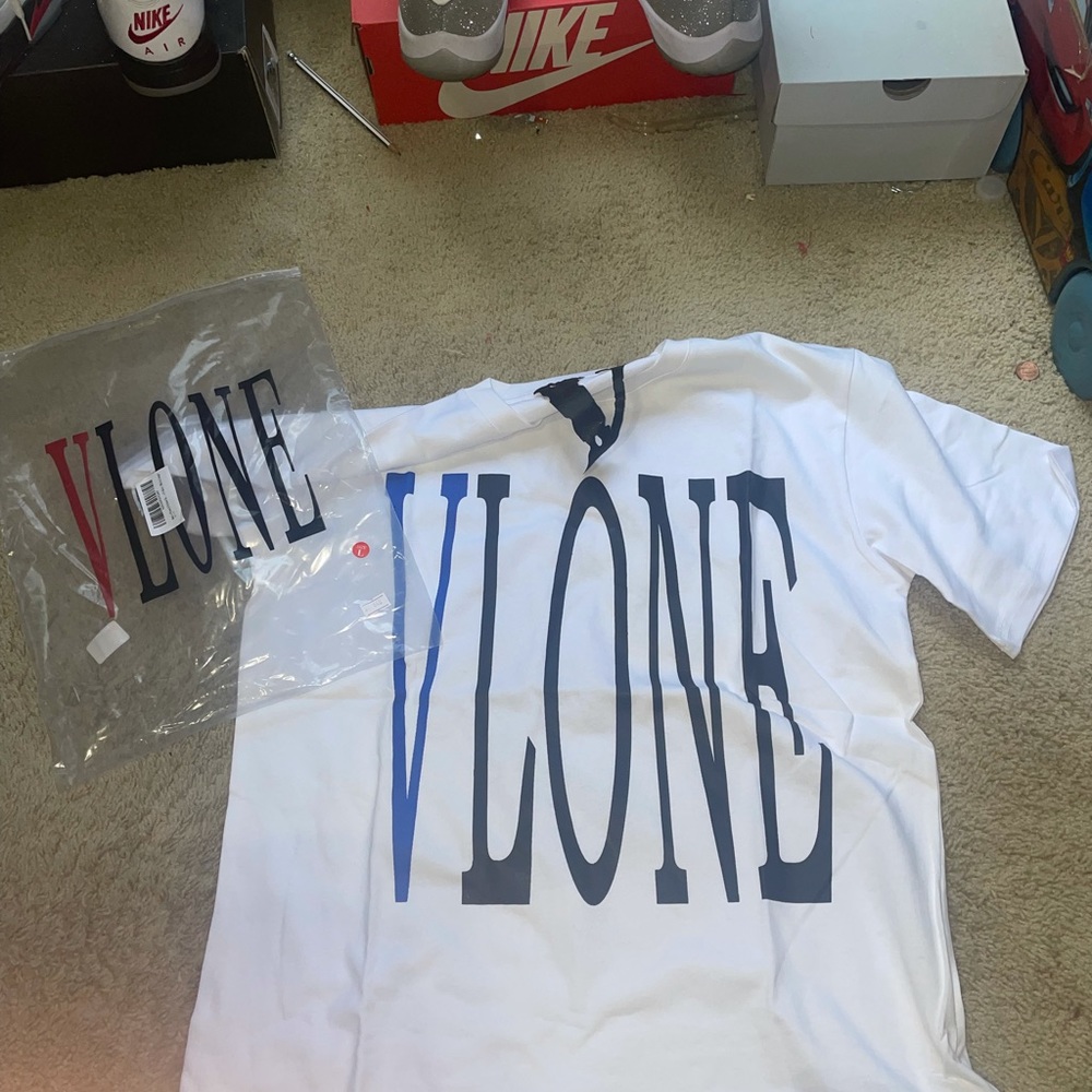 Brand new vlone shirt white and blue